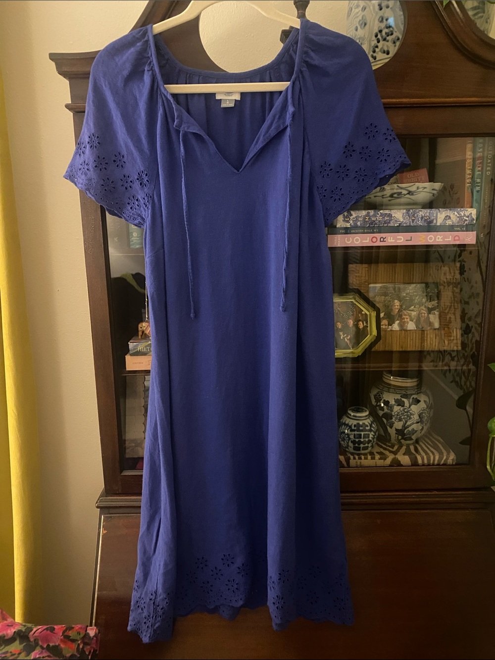 Old Navy Blue Eyelet Sleeve Dress